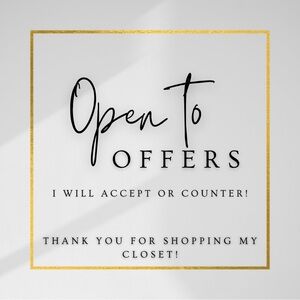 Open to Offers Sign with Gold Border